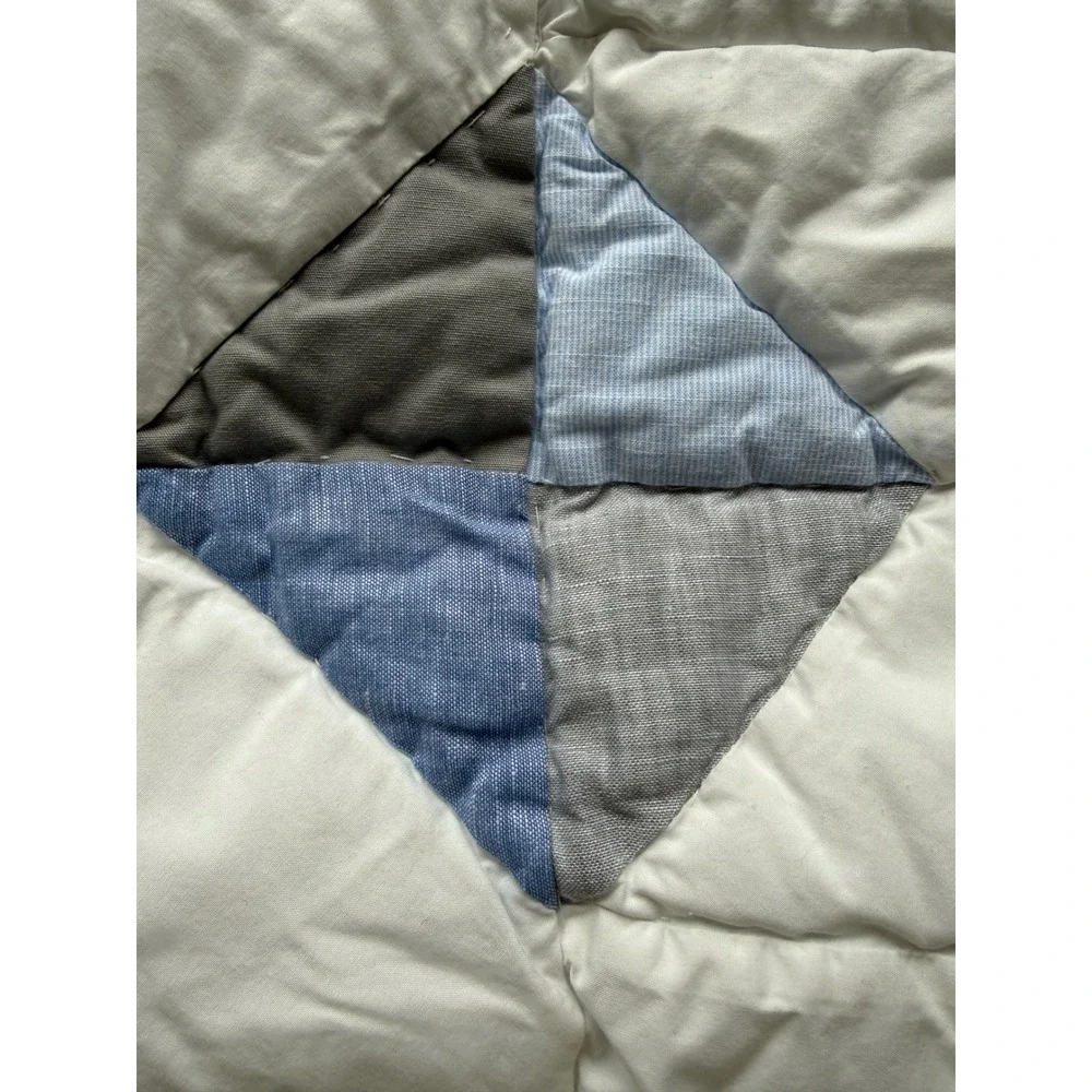 Pottery Barn Kids Transportation Quilt Crib Toddler Cars Trucks Patchwork Blue